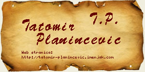 Tatomir Planinčević vizit kartica